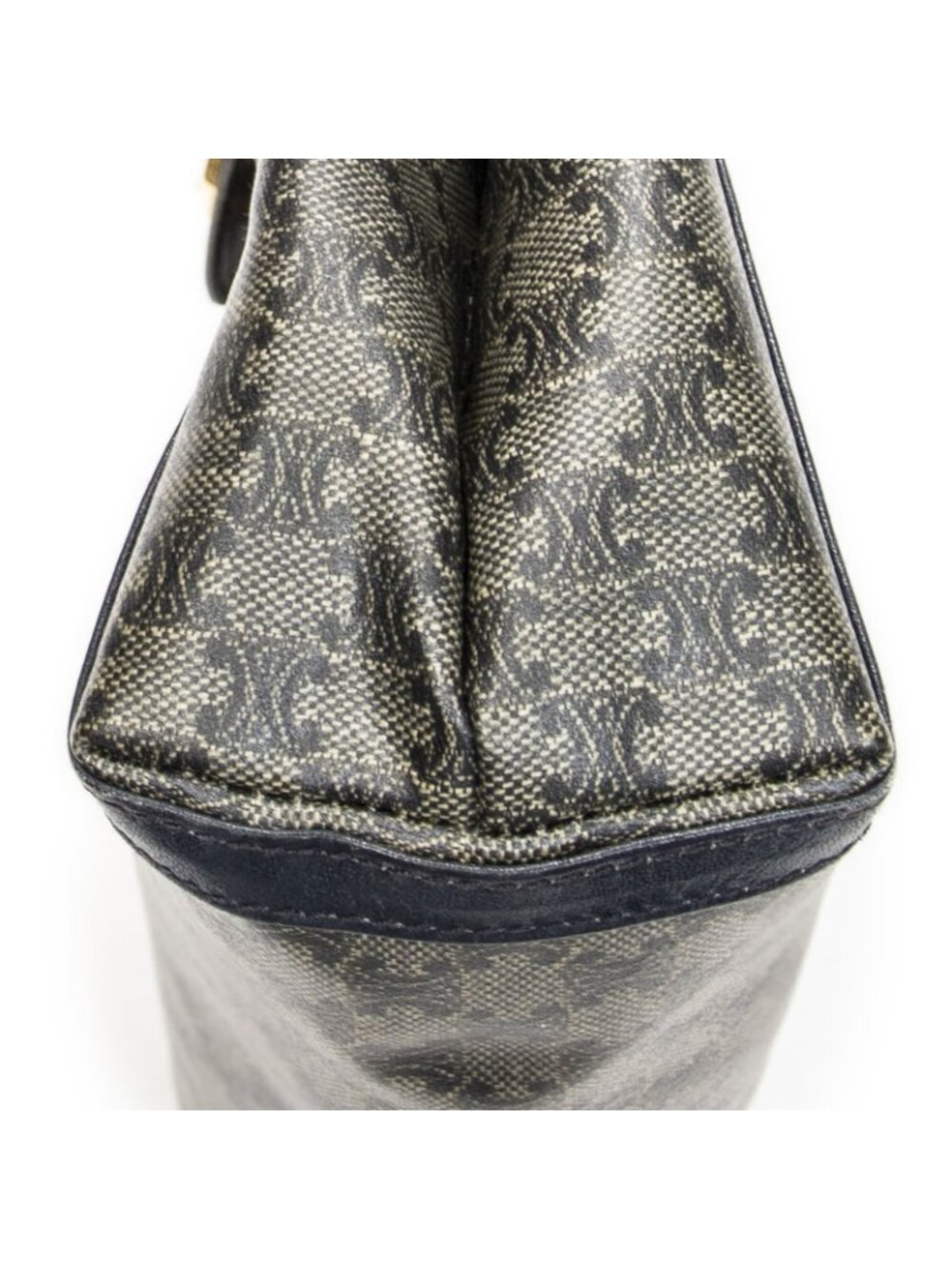 Celine Vintage Flap Crossbody Navy Beige Macadam Canvas - Picture 8 of 10